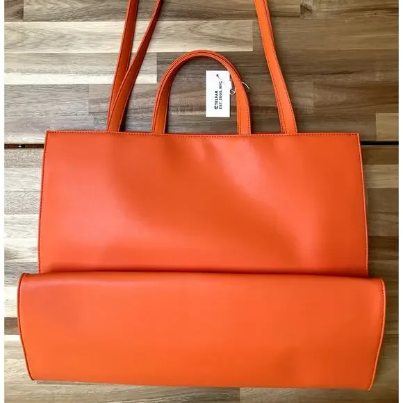 Telfar Large Orange Shopping Tote Bag NEW NWT - Picture 7 of 8